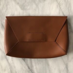 JCREW Brown Leather Clutch, NWT